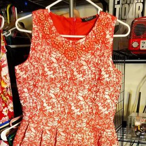 Beaded lace sleeveless dress